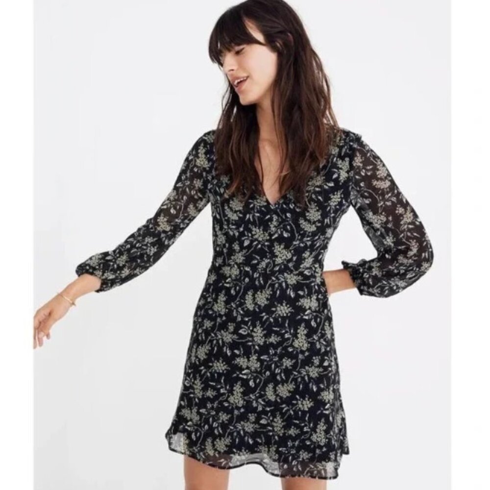 Madewell Marguerite Dress Floral Long Sleeve‎
